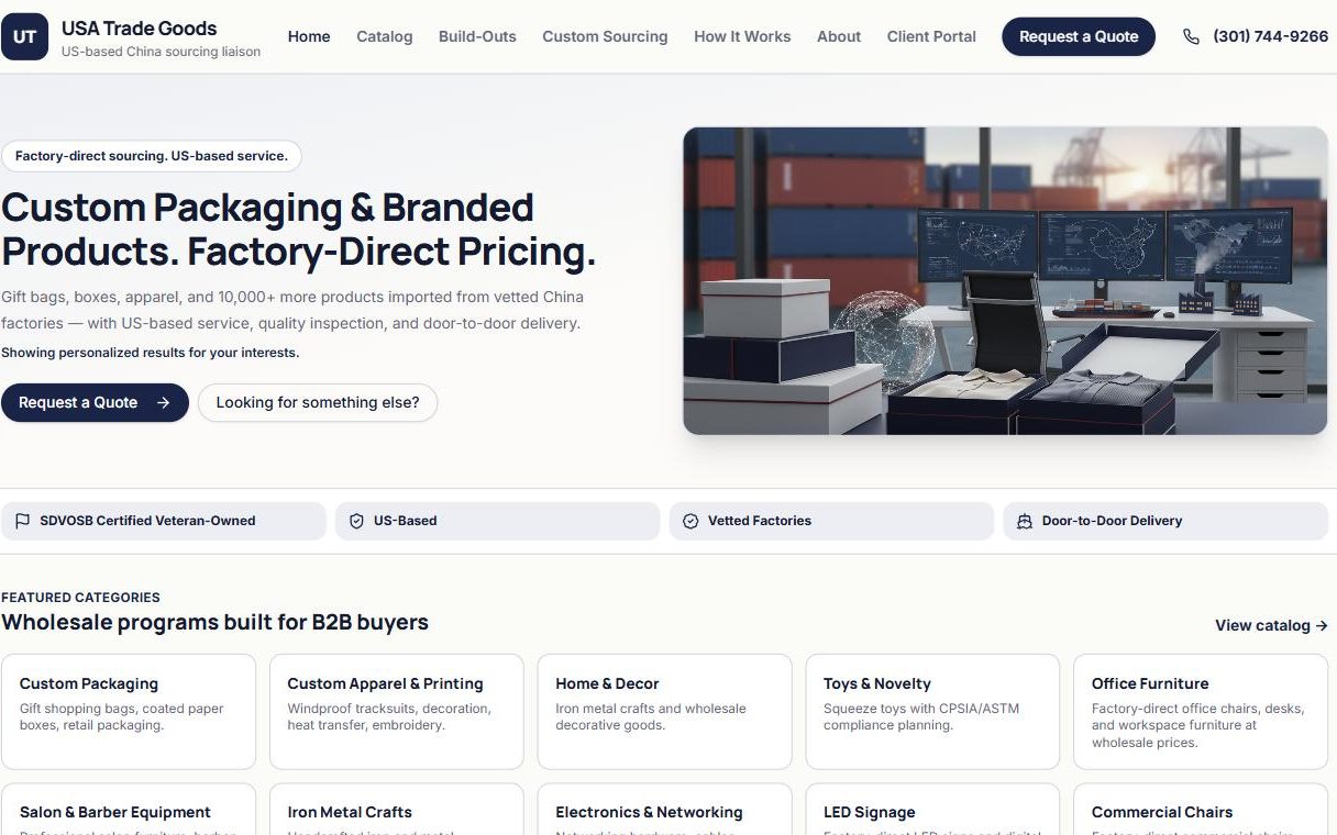 USA Trade Goods website